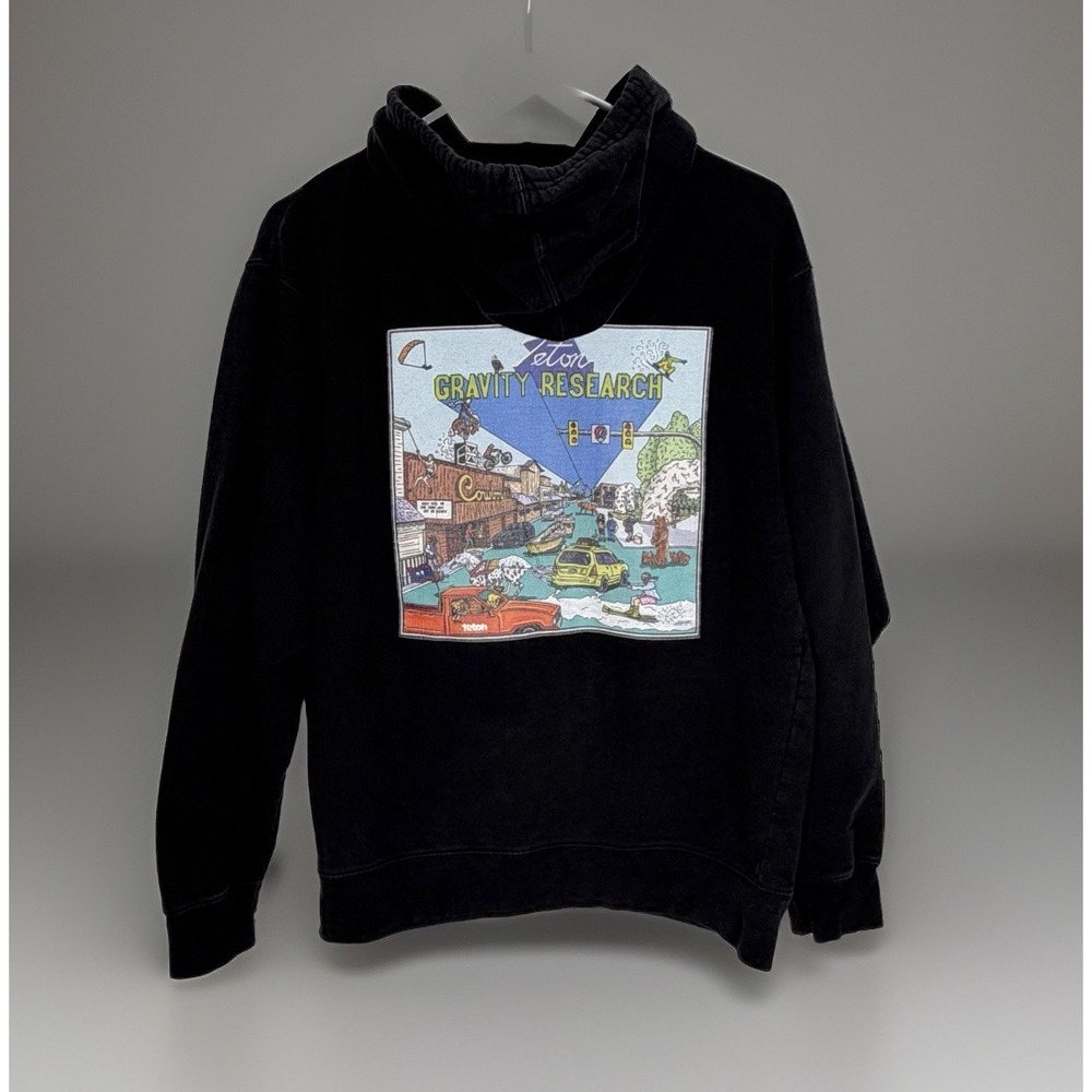 Teton Gravity Research Hoodie Sweatshirt Mens Sz Small Black Grateful Dead